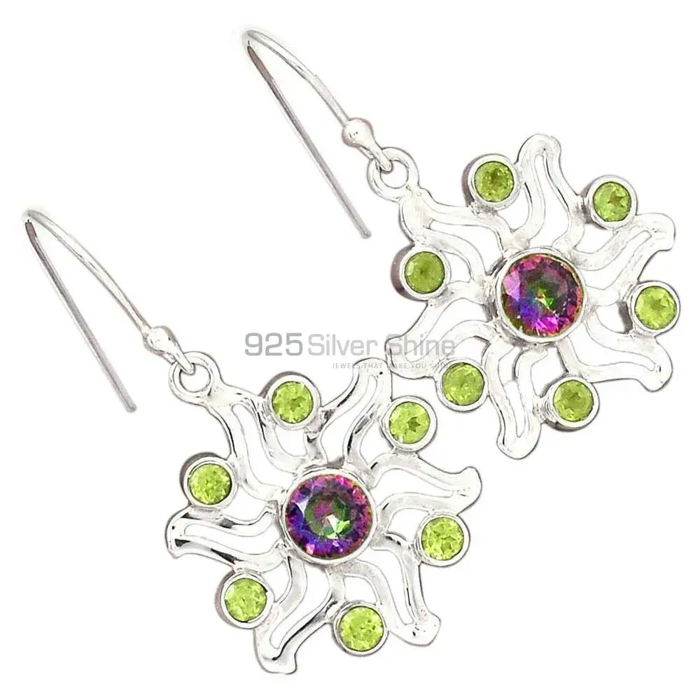 Genuine Multi Gemstone Earrings In Solid 925 Silver 925SE2028_1