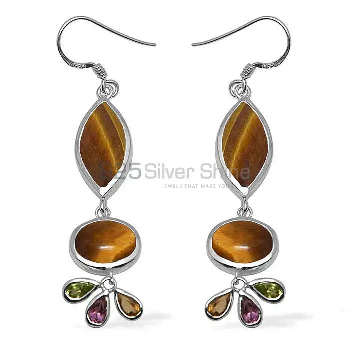 Genuine Multi Gemstone Earrings In 925 Sterling Silver Jewelry 925SE1054_0
