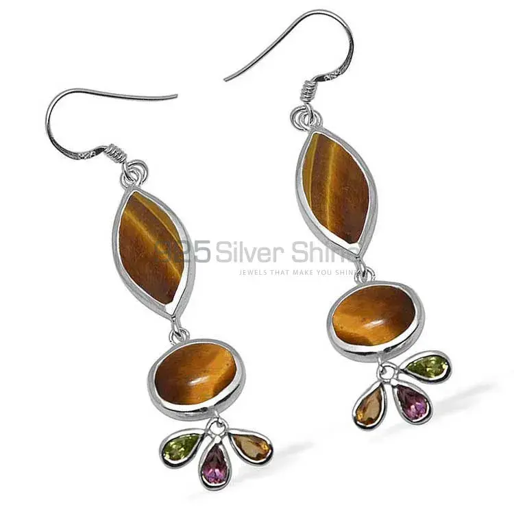 Genuine Multi Gemstone Earrings In 925 Sterling Silver Jewelry 925SE1054_1