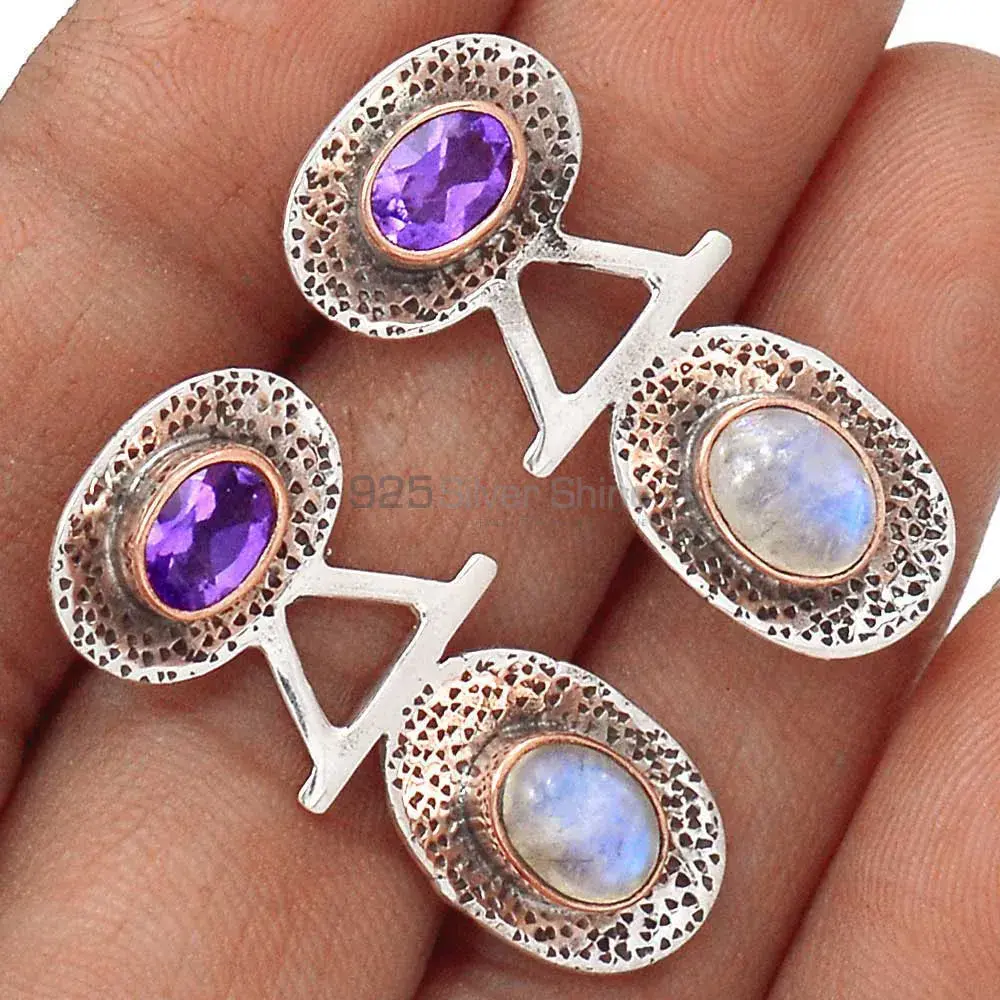 Genuine Multi Gemstone Earrings In 925 Sterling Silver Jewelry 925SE2137_1