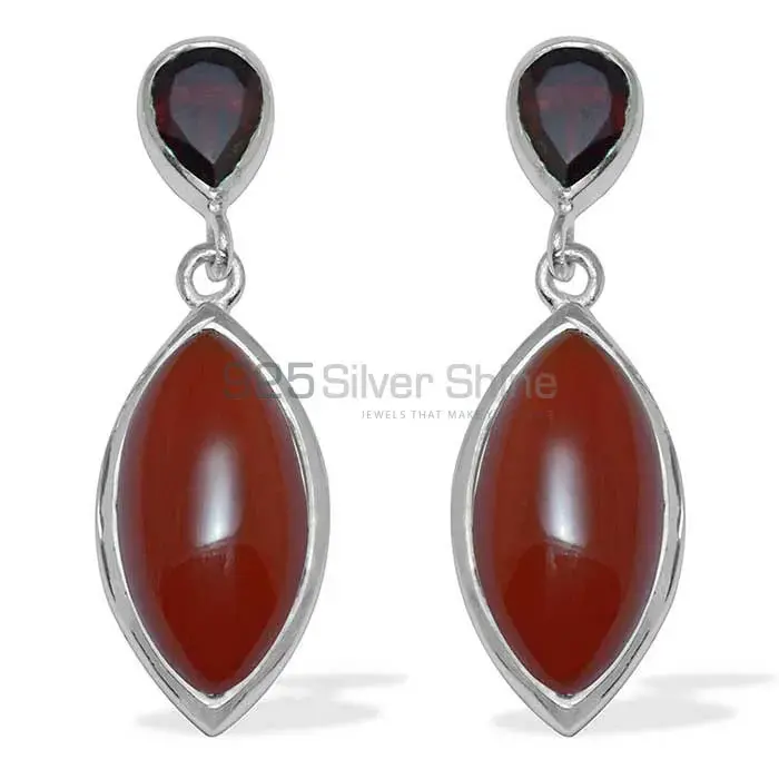 Genuine Multi Gemstone Earrings Suppliers In 925 Sterling Silver Jewelry 925SE890