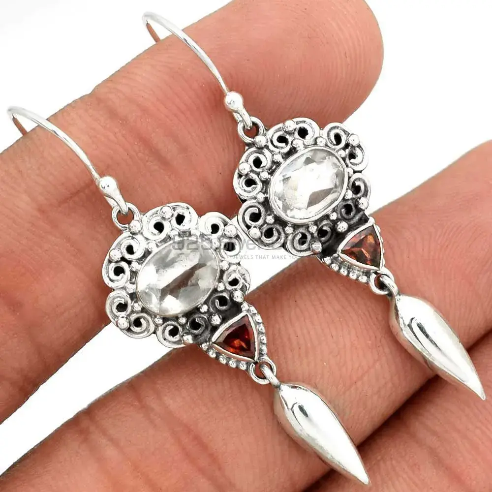 Genuine Multi Gemstone Earrings In 925 Sterling Silver Jewelry 925SE2444_1