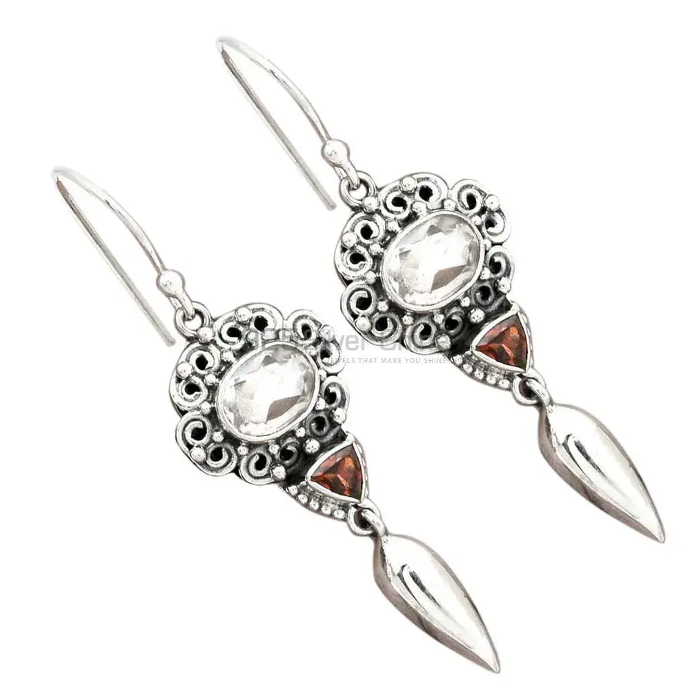 Genuine Multi Gemstone Earrings In 925 Sterling Silver Jewelry 925SE2444_2