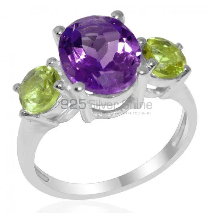 Genuine Multi Gemstone Rings Exporters In 925 Sterling Silver Jewelry 925SR1401