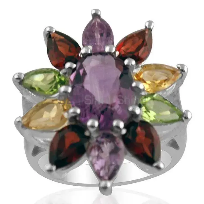 Genuine Multi Gemstone Rings In 925 Sterling Silver Jewelry 925SR1395