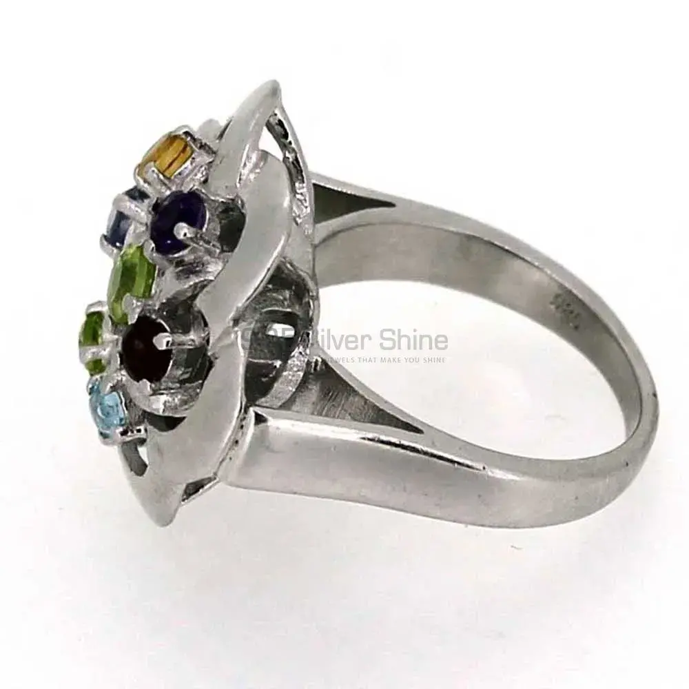 Genuine Multi Stone Semi Precious Gemstone Ring In 925 Solid Silver 925SR033_2