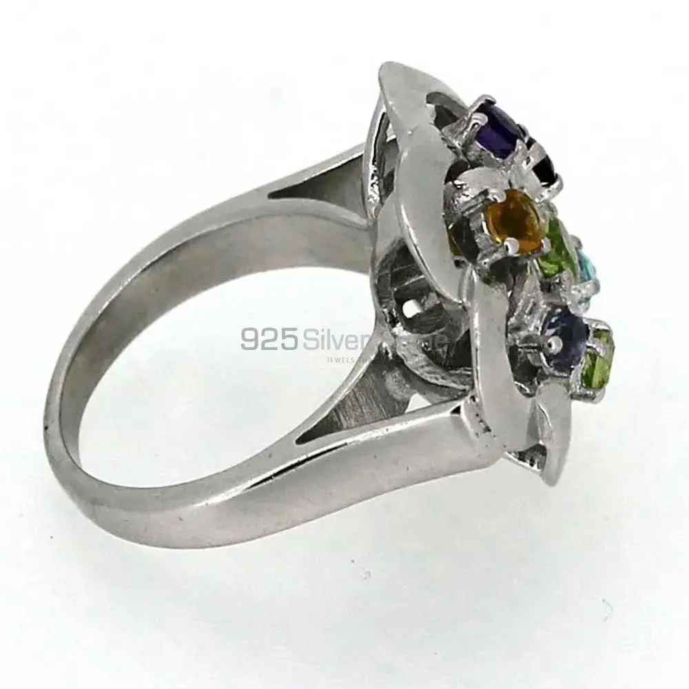 Genuine Multi Stone Semi Precious Gemstone Ring In 925 Solid Silver 925SR033_2