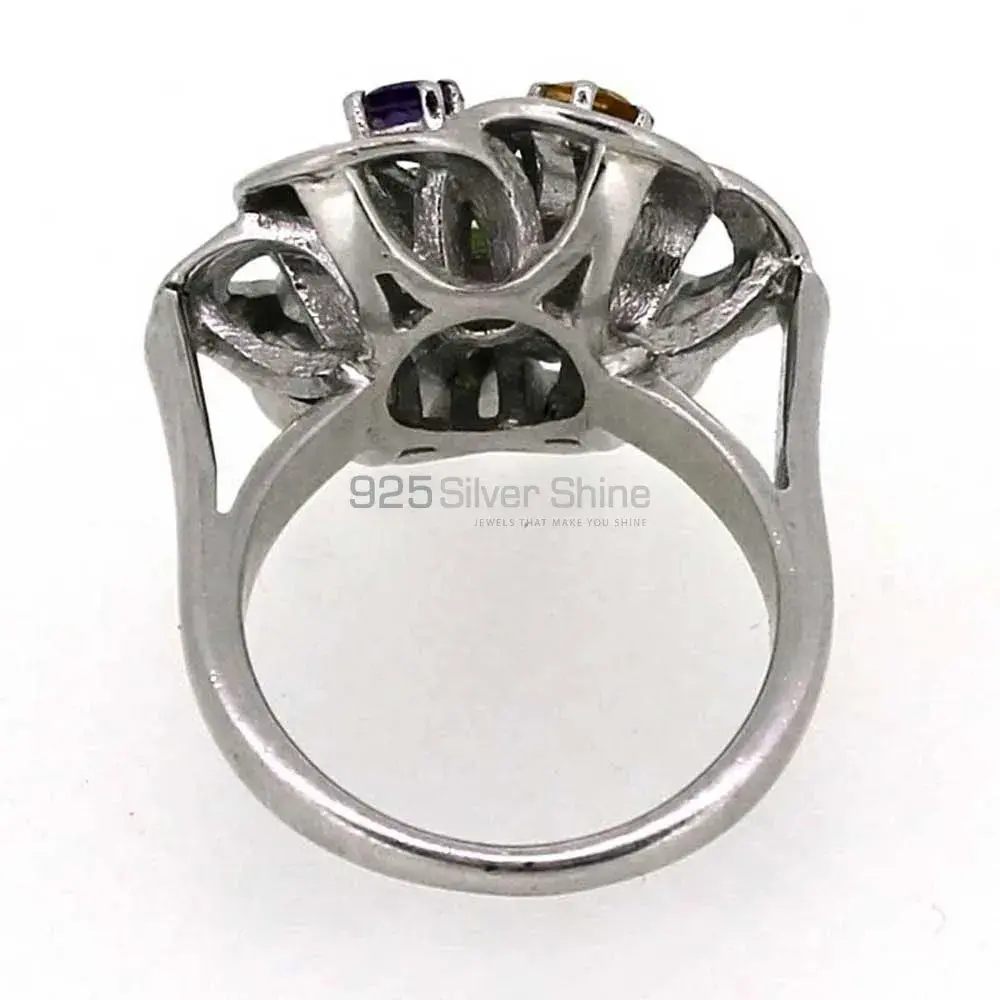 Genuine Multi Stone Semi Precious Gemstone Ring In 925 Solid Silver 925SR033_4