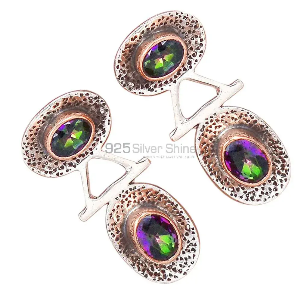 Genuine Mystic Topaz Gemstone Earrings Wholesaler In 925 Sterling Silver Jewelry 925SE2128_1