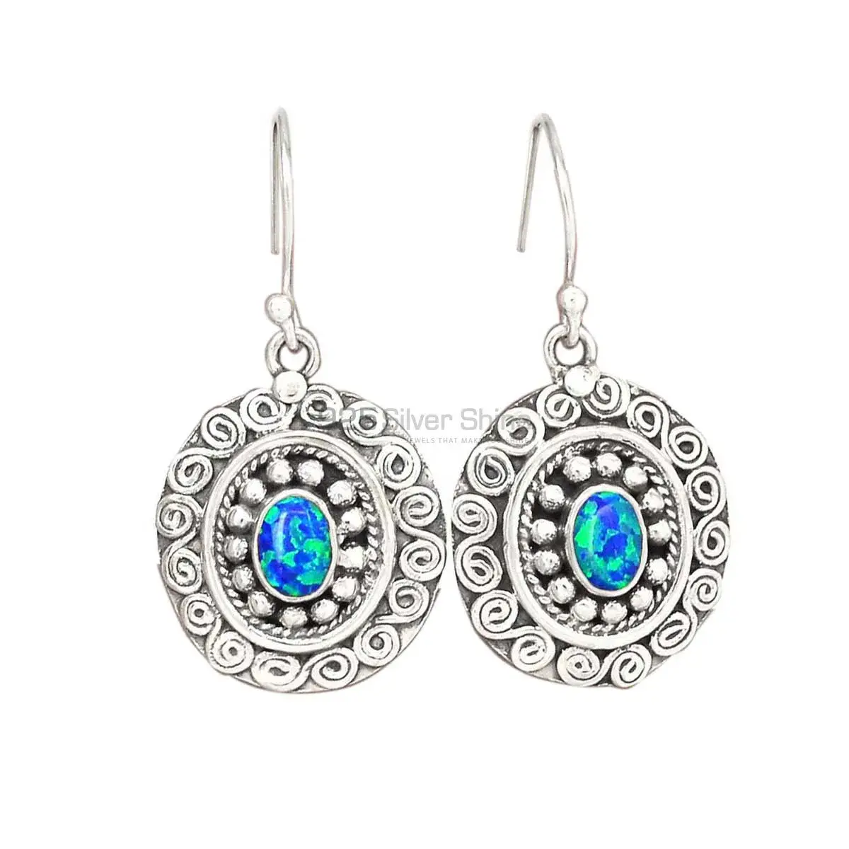 Genuine Opal Gemstone Earrings In Fine 925 Sterling Silver 925SE2981