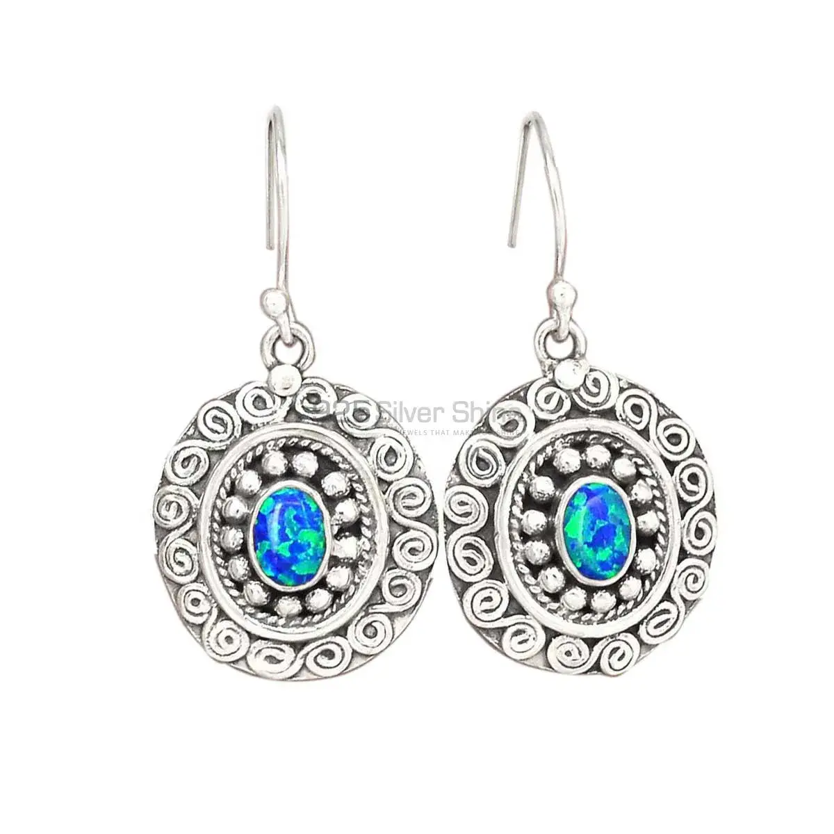 Genuine Opal Gemstone Earrings In Fine 925 Sterling Silver 925SE2981_0