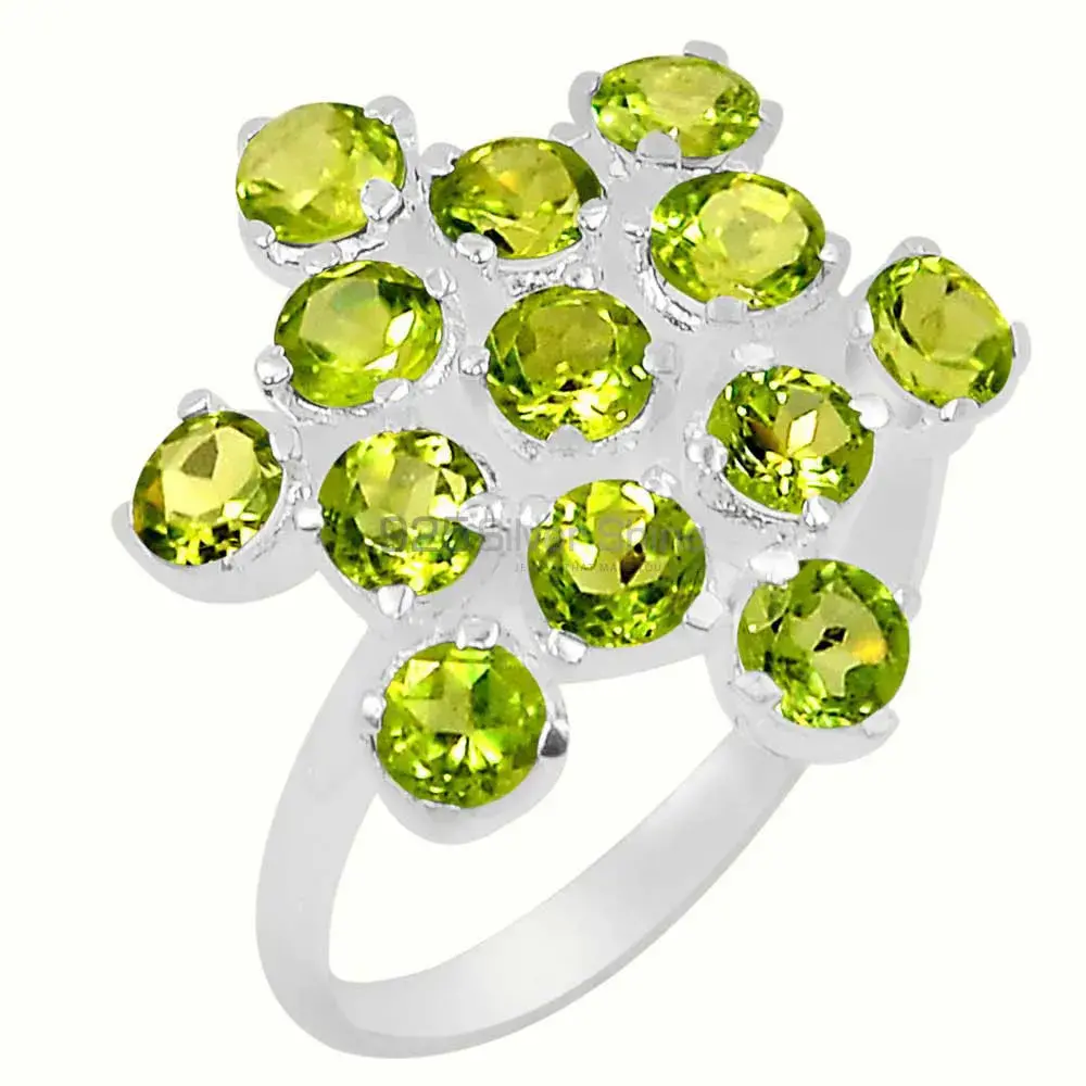 Genuine Peridot Gemstone Designer Ring In Sterling Silver 925SR065-1