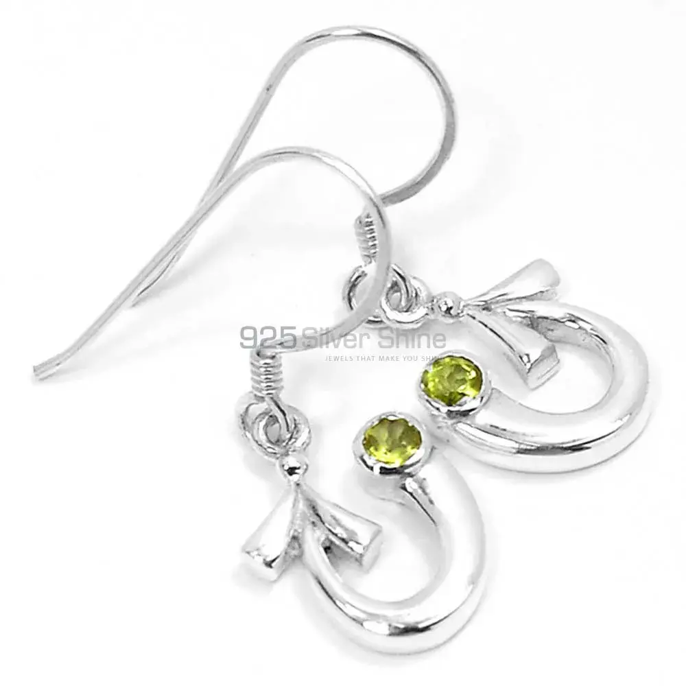 Genuine Peridot Gemstone Earrings In 925 Sterling Silver Jewelry 925SE650_0