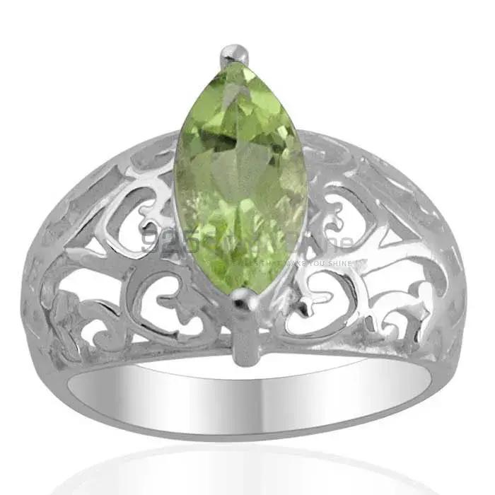 Natural Peridot Gemstone Sterling Silver Filigree Rings 925SR1377