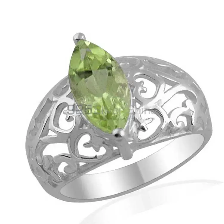 Natural Peridot Gemstone Sterling Silver Filigree Rings 925SR1377_0