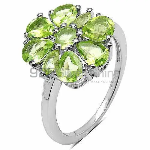 Genuine Peridot Gemstone Rings In Solid 925 Silver 925SR3361_1