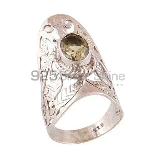 Peridot Cut Stone Sterling Silver Wedding Rings 925SR3979