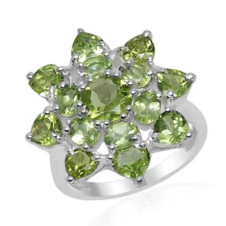 Genuine Peridot Gemstone Rings Suppliers In 925 Sterling Silver Jewelry 925SR1556_0
