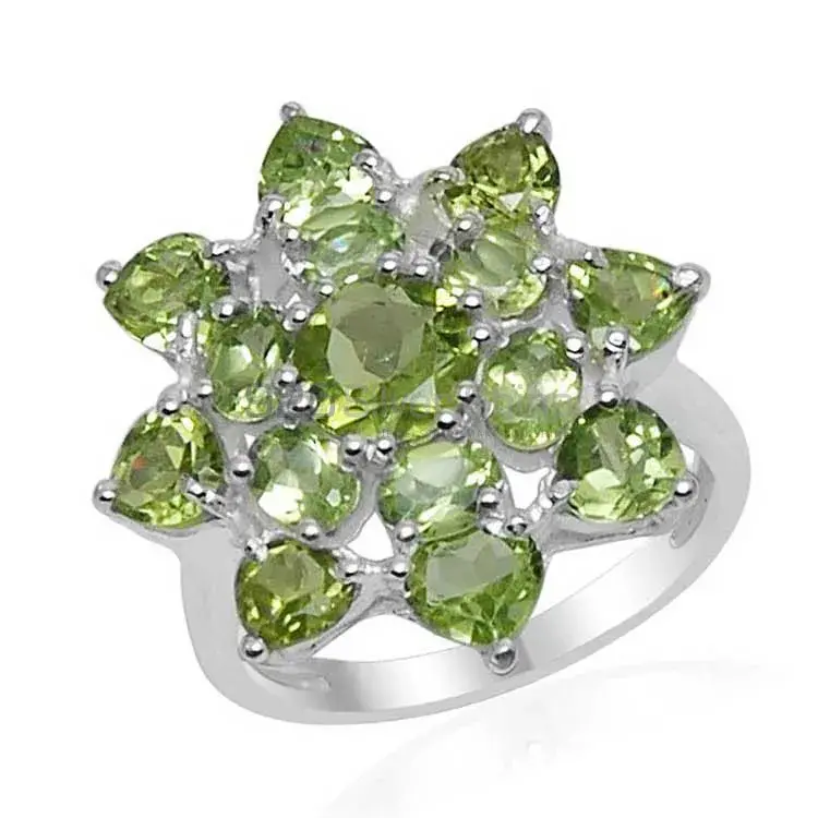 Genuine Peridot Gemstone Rings In 925 Sterling Silver Jewelry 925SR1556_1