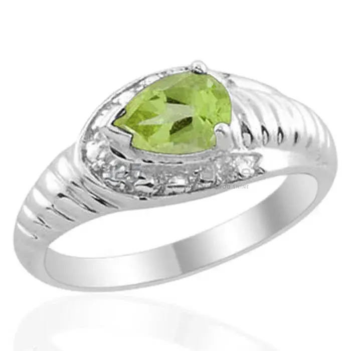 Peridot Gemstone Sterling Silver Wedding Ring 925SR2015