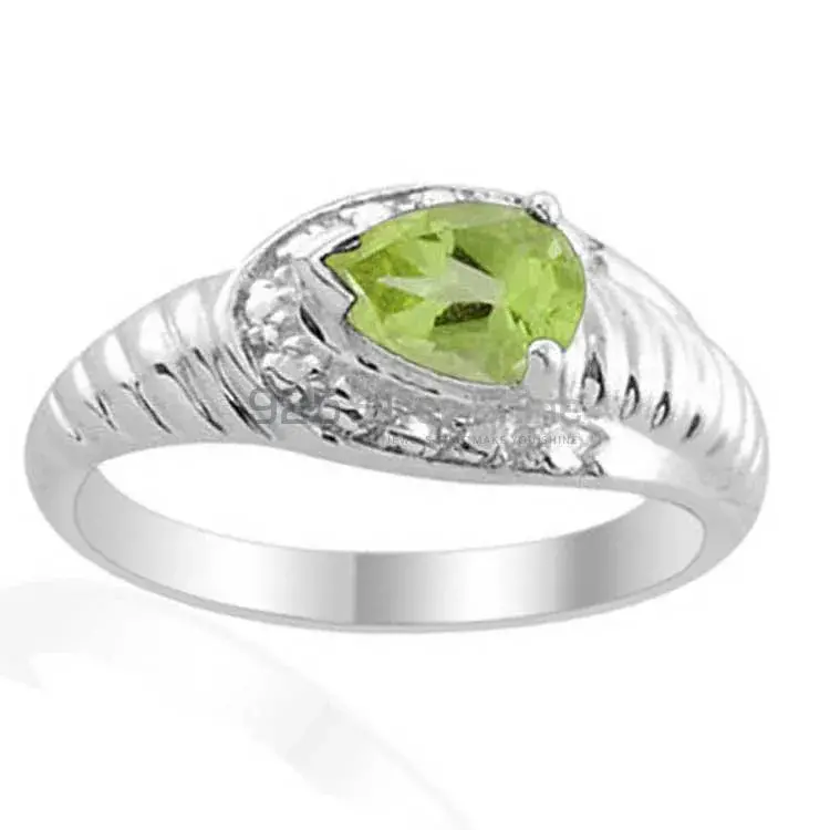 Peridot Gemstone Sterling Silver Wedding Ring 925SR2015_0