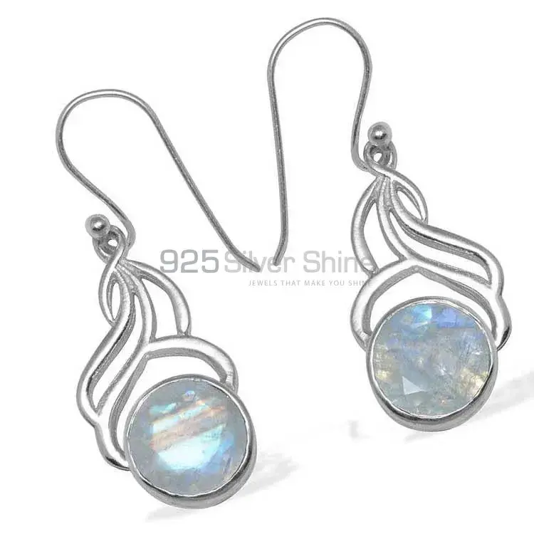 Genuine Rainbow Moonstone Earrings In 925 Sterling Silver Jewelry 925SE814_1