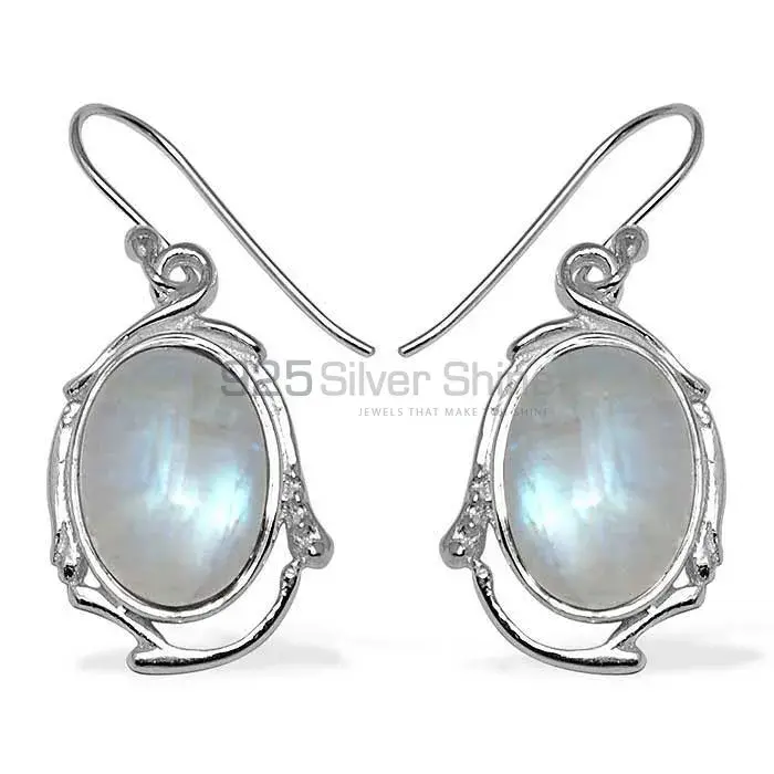Genuine Rainbow Moonstone Earrings In 925 Sterling Silver 925SE784