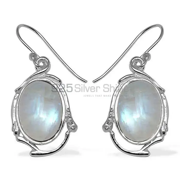 Genuine Rainbow Moonstone Earrings In 925 Sterling Silver 925SE784_1