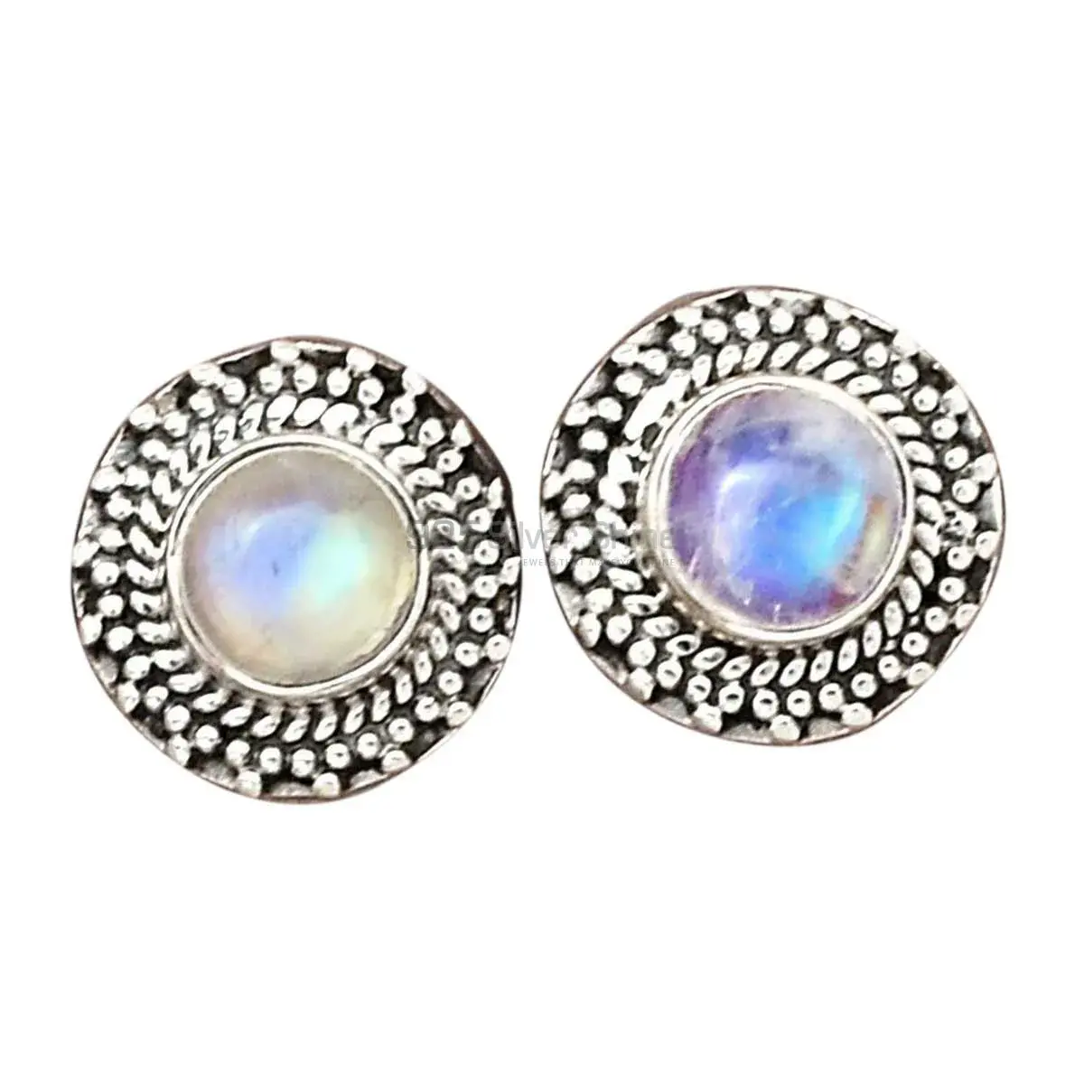 Genuine Rainbow Moonstone Earrings Manufacturer In 925 Sterling Silver Jewelry 925SE2295