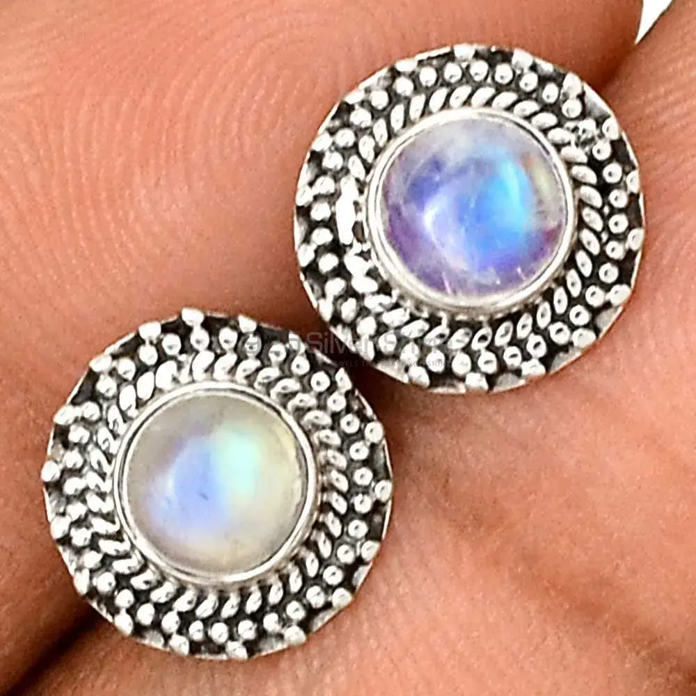 Genuine Rainbow Moonstone Earrings In 925 Sterling Silver Jewelry 925SE2295_1