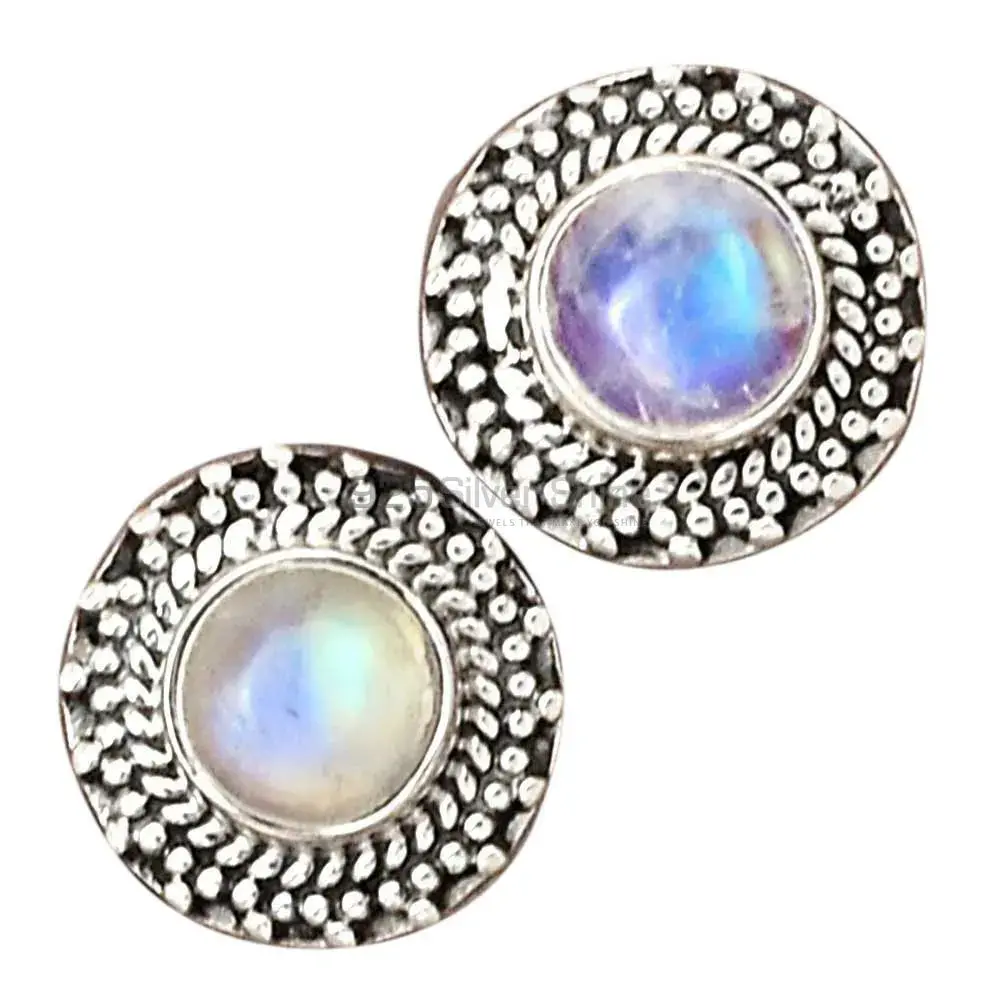 Genuine Rainbow Moonstone Earrings Manufacturer In 925 Sterling Silver Jewelry 925SE2295_1