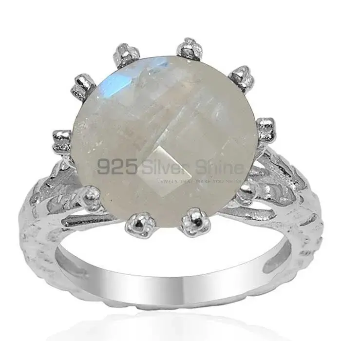 Genuine Rainbow Moonstone Rings In 925 Sterling Silver Jewelry 925SR1635_0