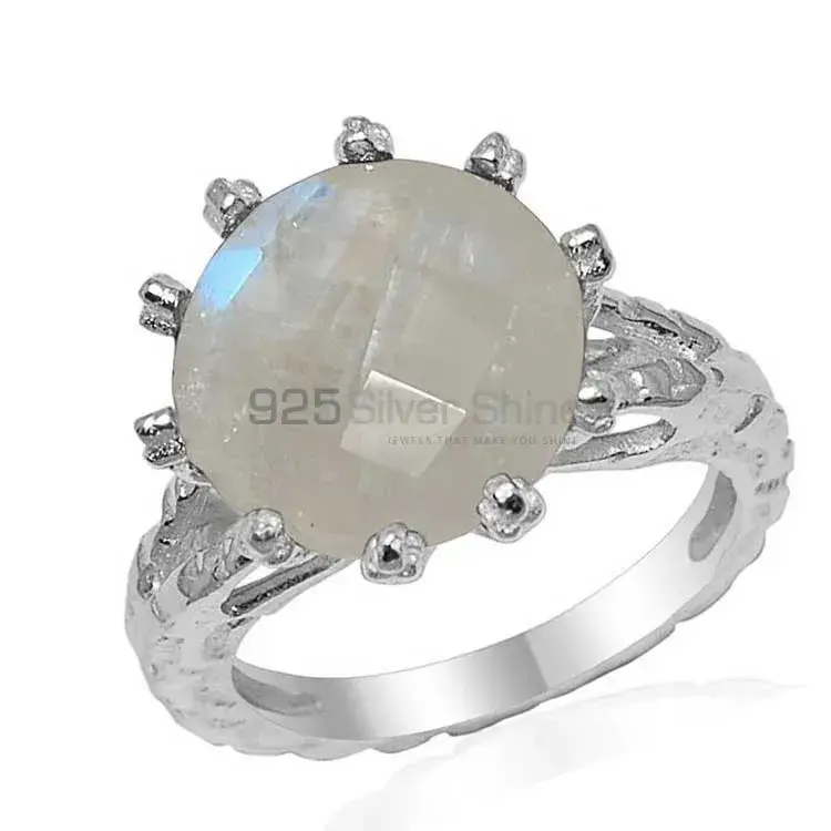 Genuine Rainbow Moonstone Rings In 925 Sterling Silver Jewelry 925SR1635_1