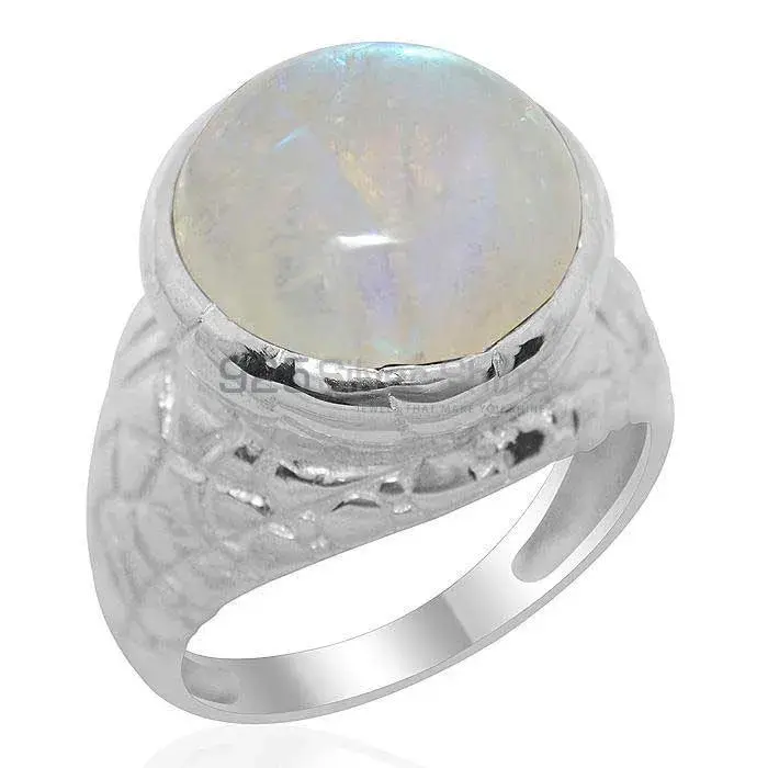 Genuine Rainbow Moonstone Rings In 925 Sterling Silver Jewelry 925SR2173
