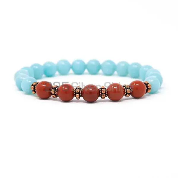 Genuine Red Agate Gemstone Beads Bracelets 925BB103