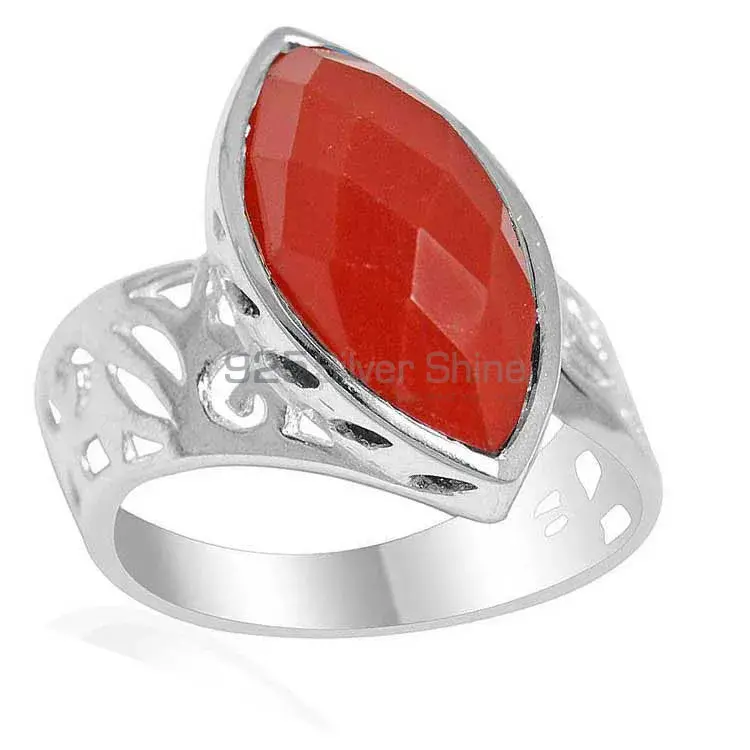 Genuine Red Agate Gemstone Rings Manufacturer In 925 Sterling Silver Jewelry 925SR2182_0