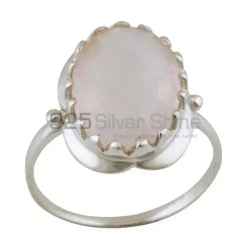 Genuine Rose Quartz Gemstone Rings Manufacturer In 925 Sterling Silver Jewelry 925SR3391
