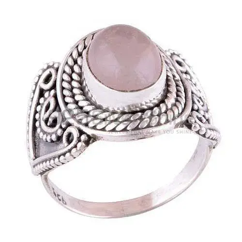 Genuine Rose Quartz Gemstone Rings Suppliers In 925 Sterling Silver Jewelry 925SR2975_0