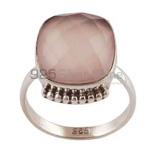 Genuine Rose Quartz Gemstone Rings Wholesaler In 925 Sterling Silver Jewelry 925SR4049