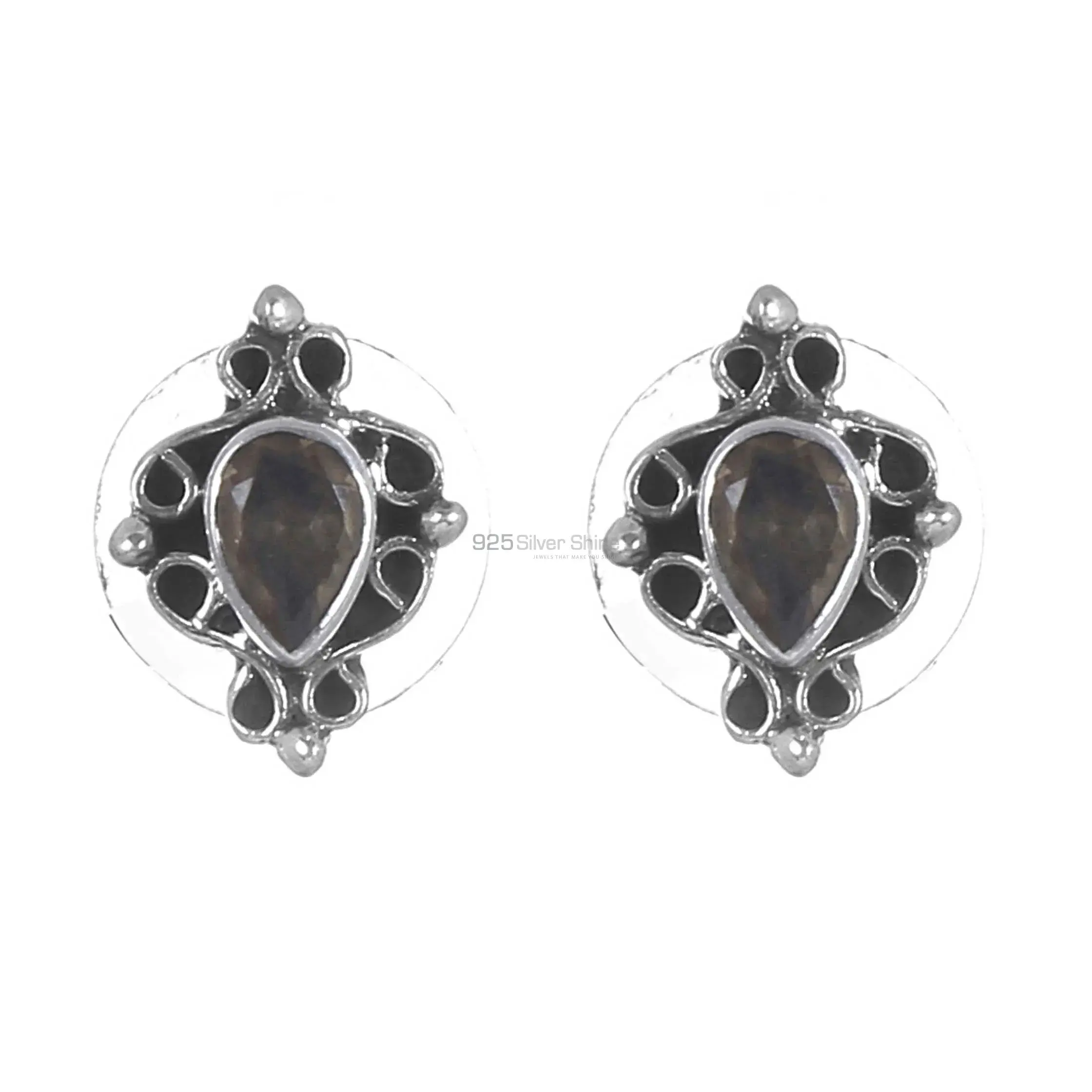 Genuine Smoky Quartz Earrings Manufacturer In 925 Sterling Silver Jewelry 925SE264