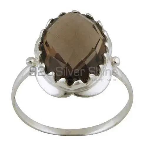 Genuine Smoky Quartz Gemstone Rings Exporters In 925 Sterling Silver Jewelry 925SR3388