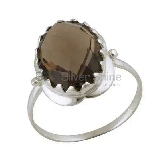 Genuine Smoky Quartz Gemstone Rings In 925 Sterling Silver Jewelry 925SR3388_1