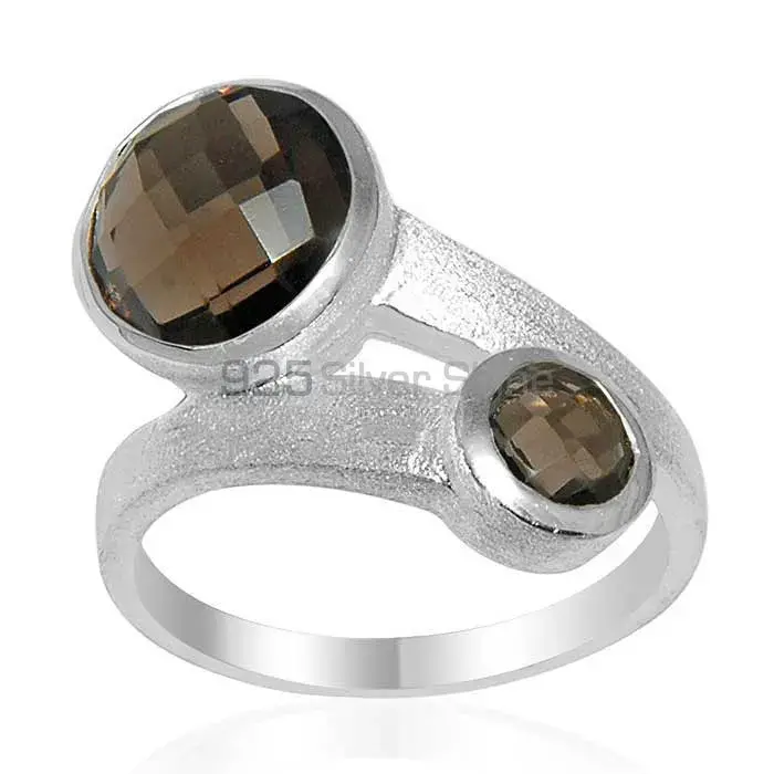 Genuine Smoky Quartz Gemstone Rings In Fine 925 Sterling Silver 925SR1614