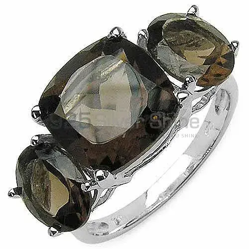 Genuine Smoky Quartz Gemstone Rings In Fine 925 Sterling Silver 925SR3206