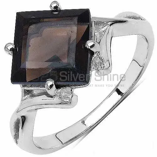 Genuine Smoky Quartz Gemstone Rings Wholesaler In 925 Sterling Silver Jewelry 925SR3382