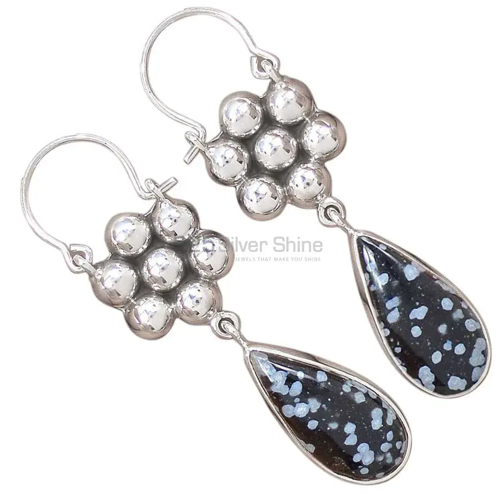 Genuine Snow Flax Gemstone Earrings Wholesaler In 925 Sterling Silver Jewelry 925SE3078_1