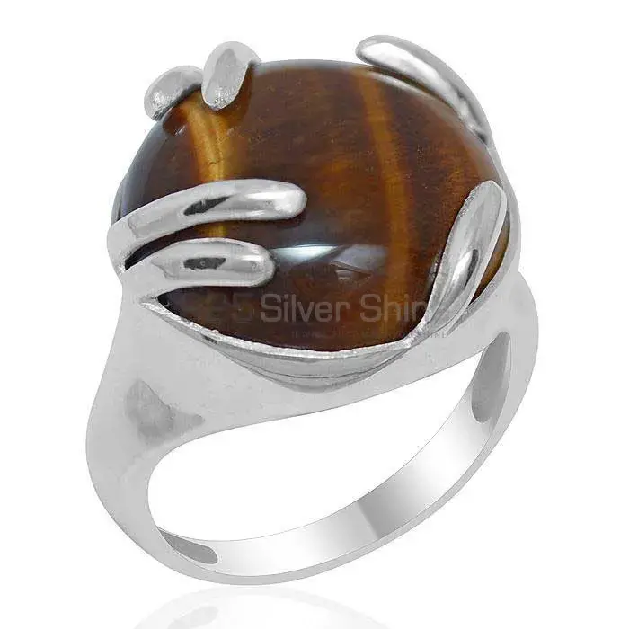 Genuine Tiger's Eye Gemstone Rings Exporters In 925 Sterling Silver Jewelry 925SR1942
