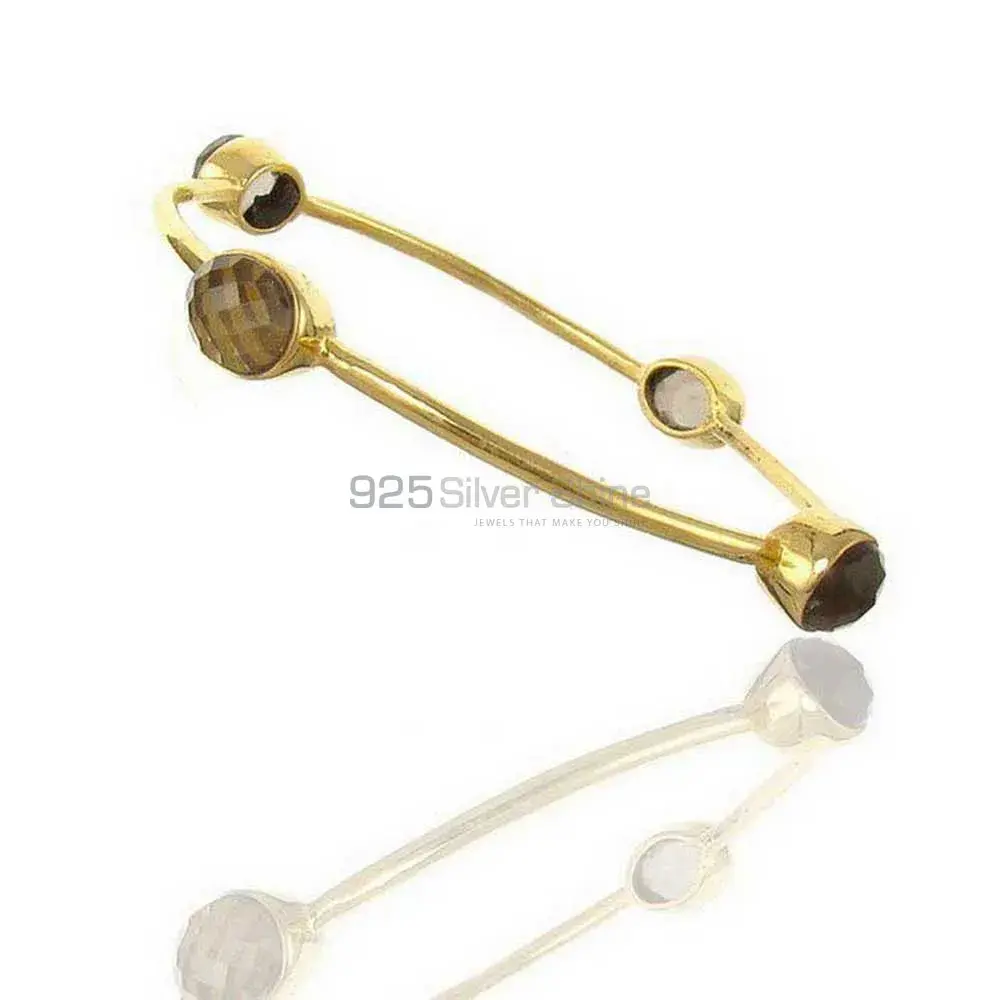 Gold Vermeil Bracelets In 925 Sterling Silver Smoky Quartz Gemstone 925SSB21