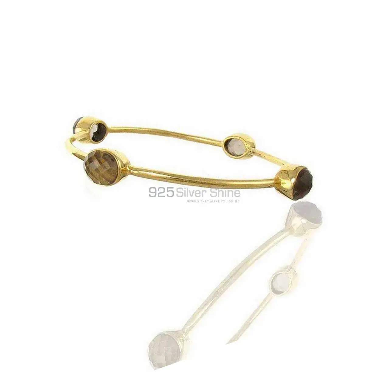 Gold Vermeil Bracelets In 925 Sterling Silver Smoky Quartz Gemstone 925SSB21_0