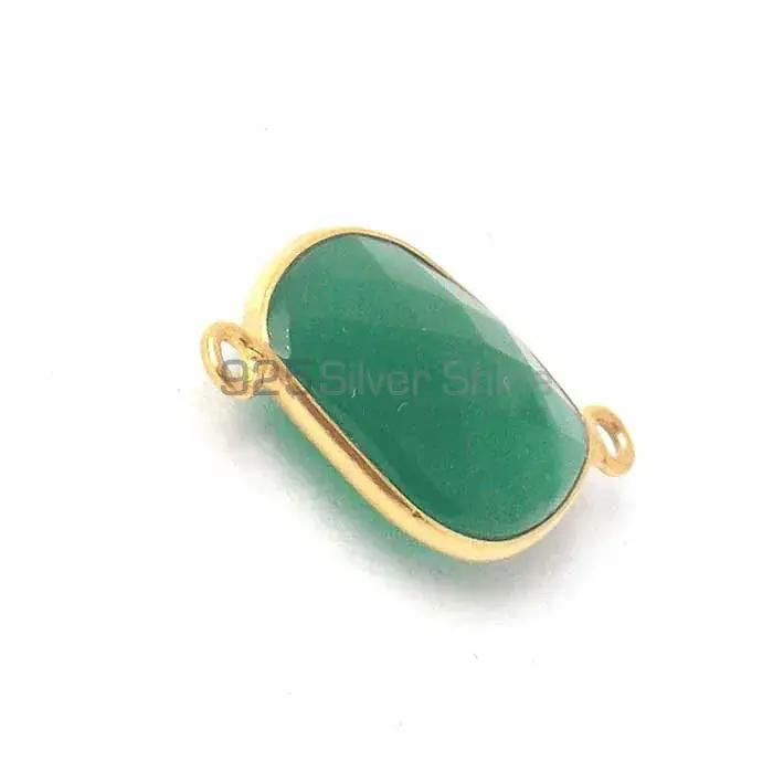 Green Onyx S Shape Gemstone Double Bail Bezel Sterling Silver Gold Vermeil Gemstone Connector 925GC349_4